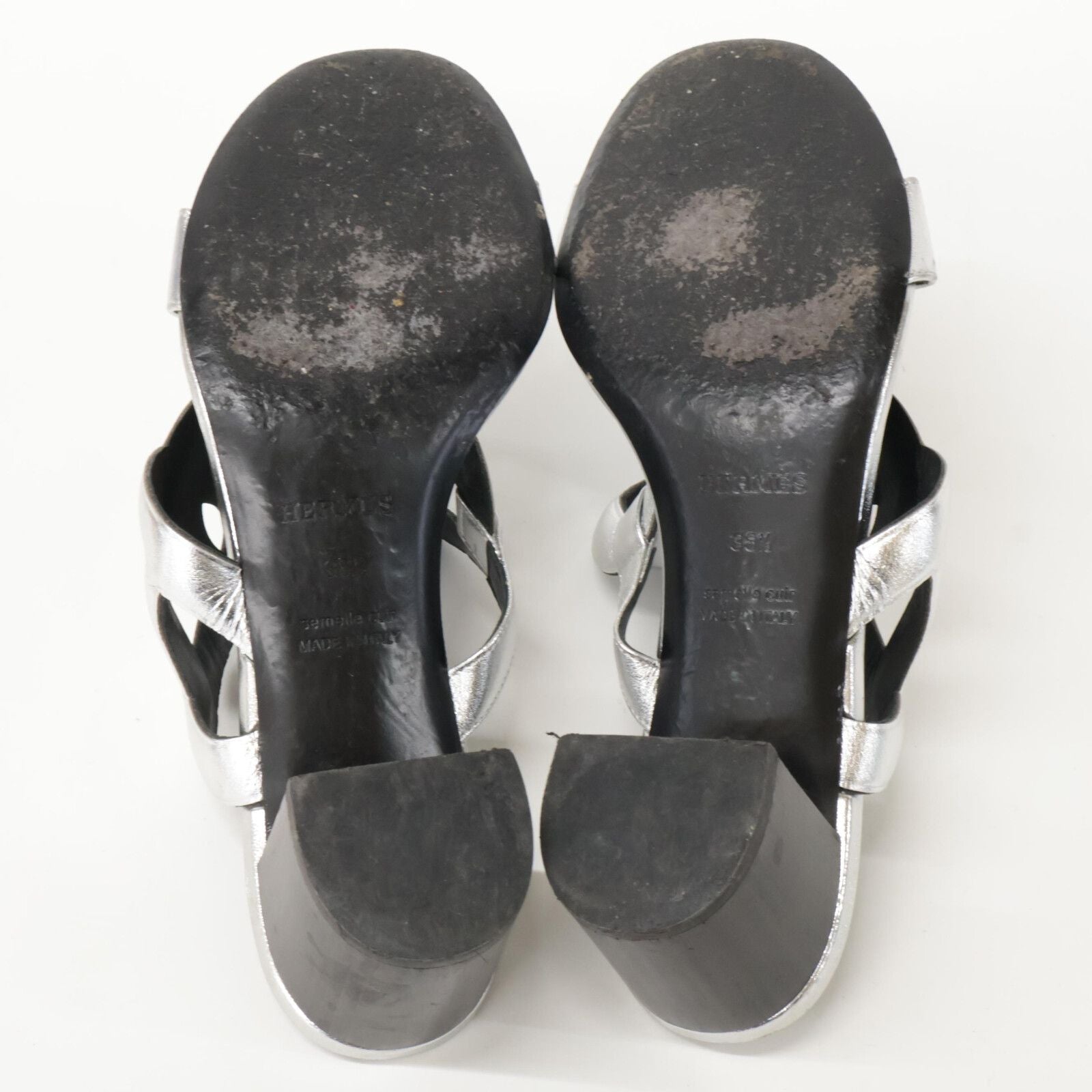 Hermes Bikini Sandal Chaine D'ancre Motif Metallic Nappa Chunky Heels — view 7