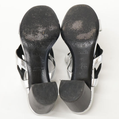 Hermes Bikini Sandal Chaine D'ancre Motif Metallic Nappa Chunky Heels — view 7