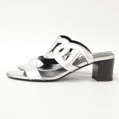 Hermes Bikini Sandal Chaine D'ancre Motif Metallic Nappa Chunky Heels — view 3