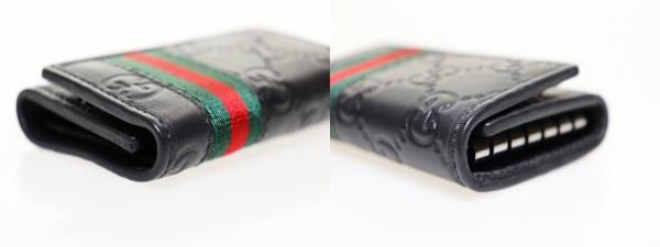 Gucci Key Case 6 Rows GG Guccissima Leather Sherry Line Black Key Holder — view 5