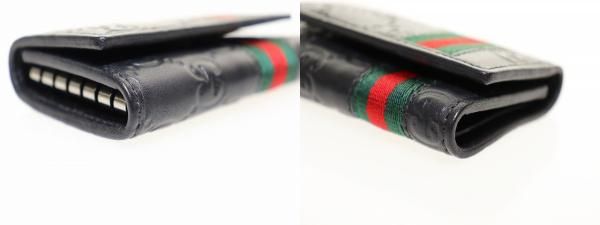Gucci Key Case 6 Rows GG Guccissima Leather Sherry Line Black Key Holder — view 4