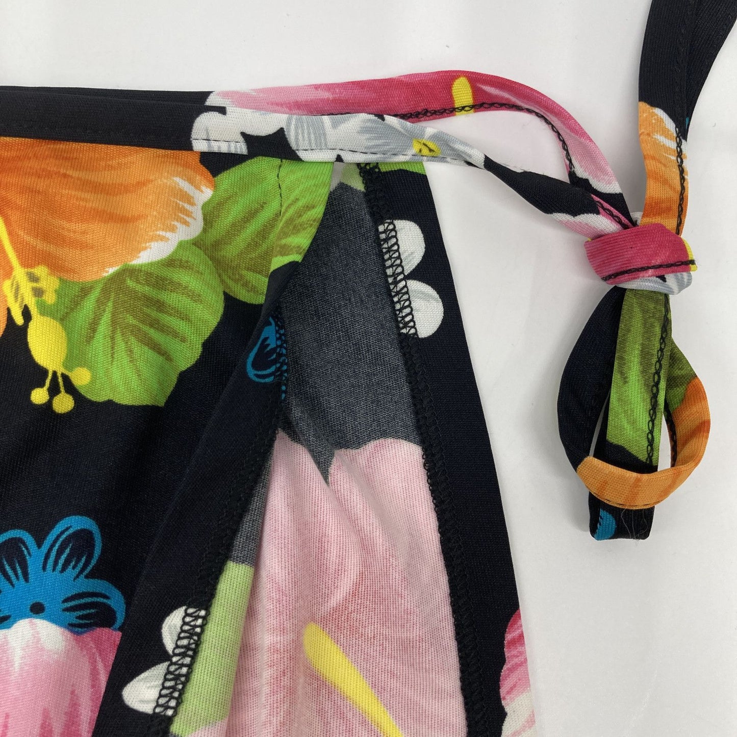 Dolce & Gabbana Black Multicolor Floral Pareo Skirt — view 7