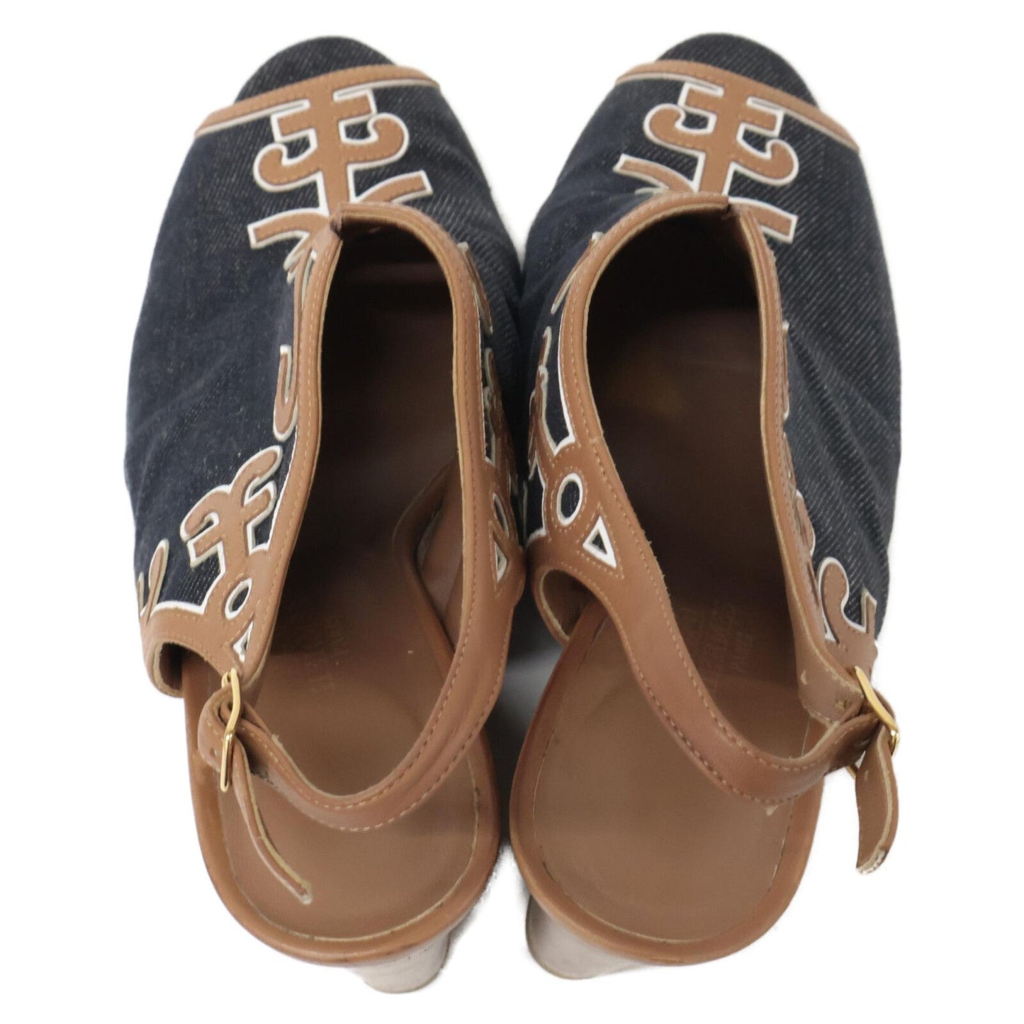Hermes Denim Leather Sandals — view 6
