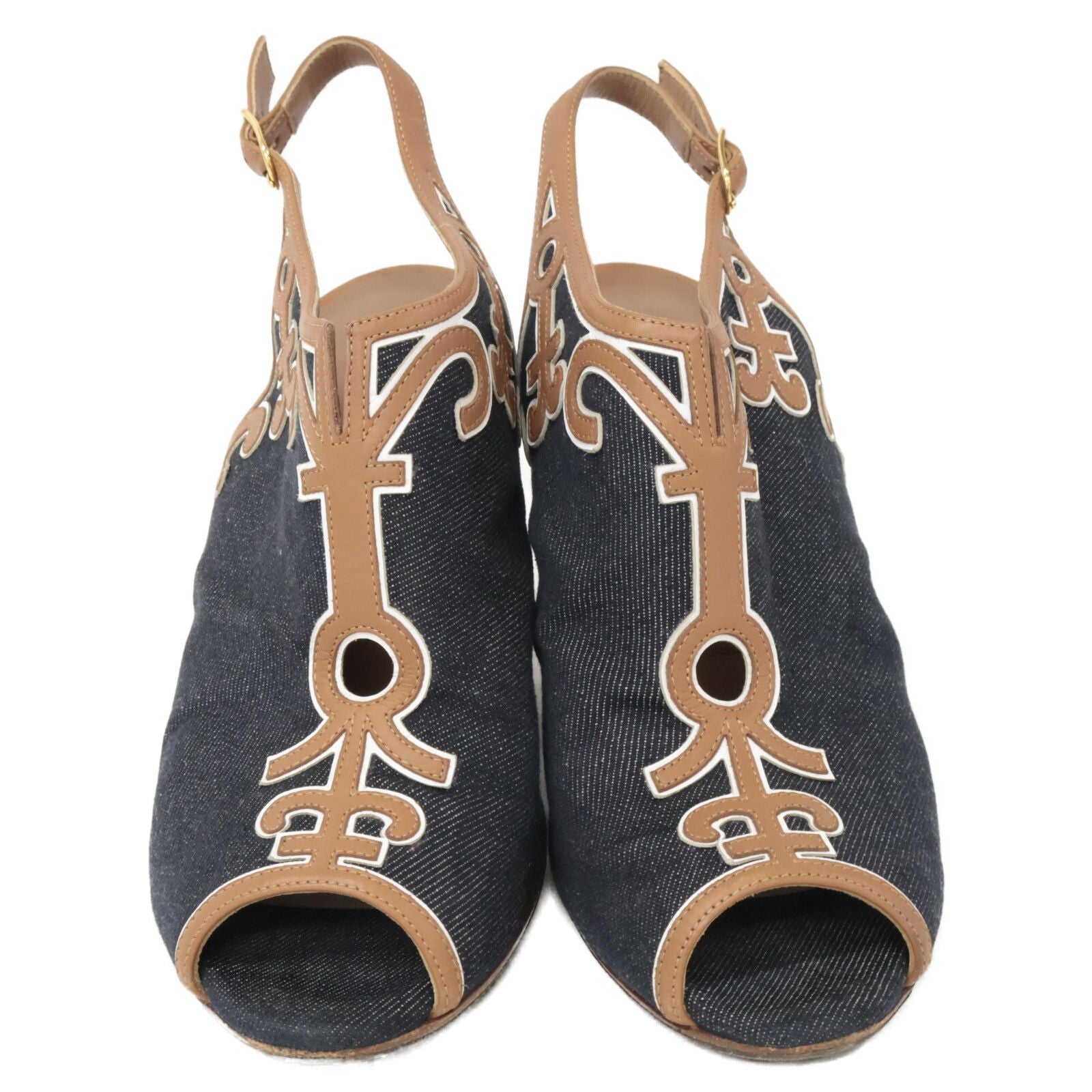 Hermes Denim Leather Sandals — view 2