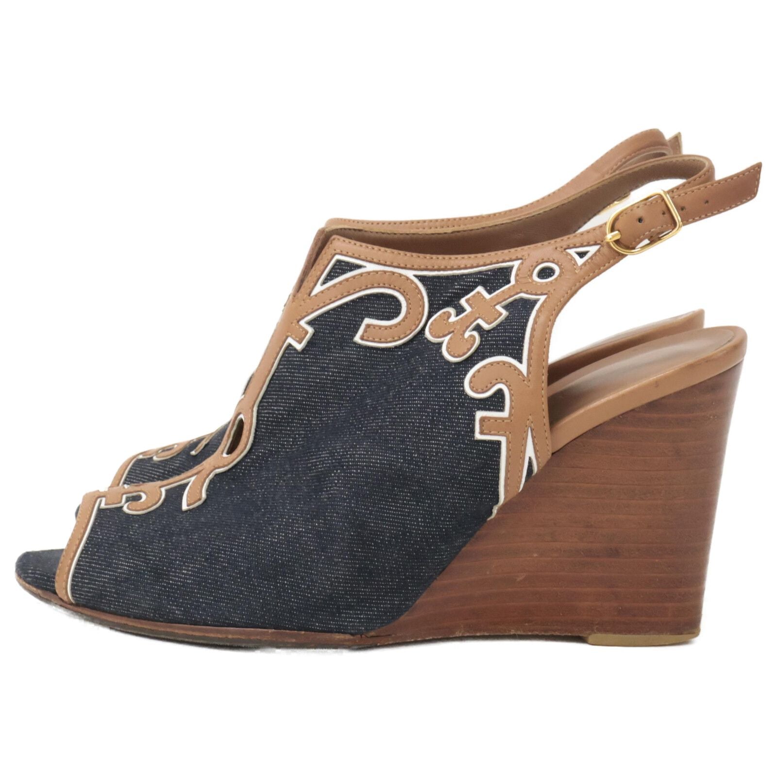 Hermes Denim Leather Sandals — view 3