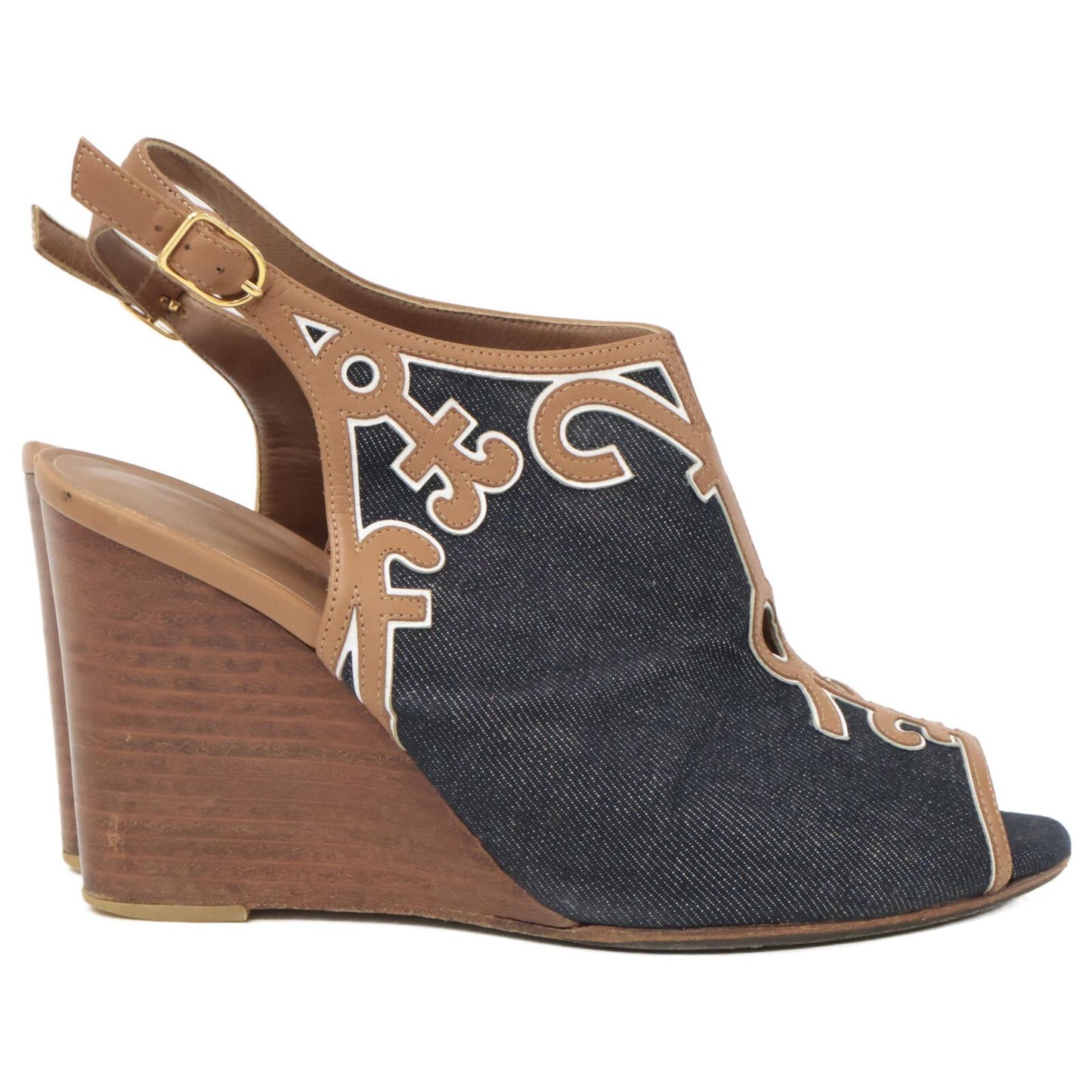Hermes Denim Leather Sandals — view 5
