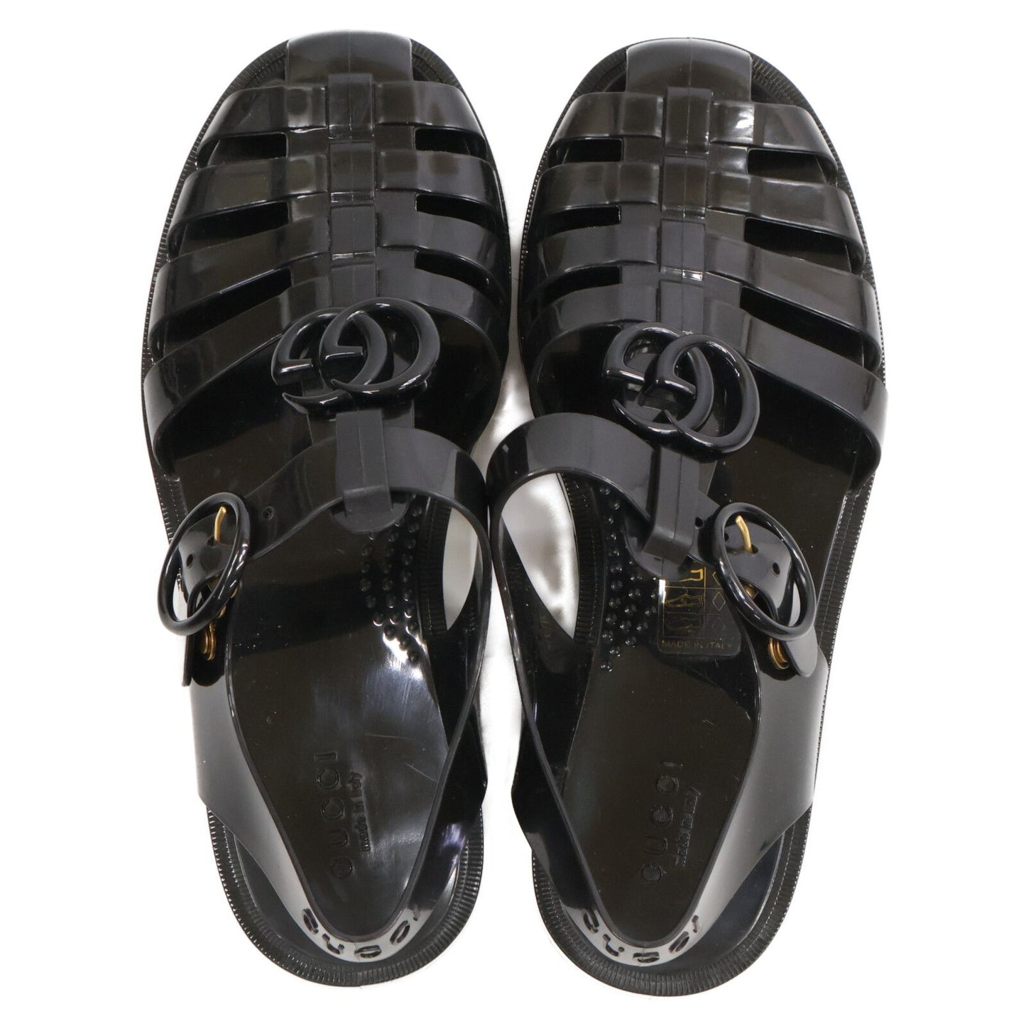 Gucci GG Marmont Rubber Gurkha Sandals — view 6
