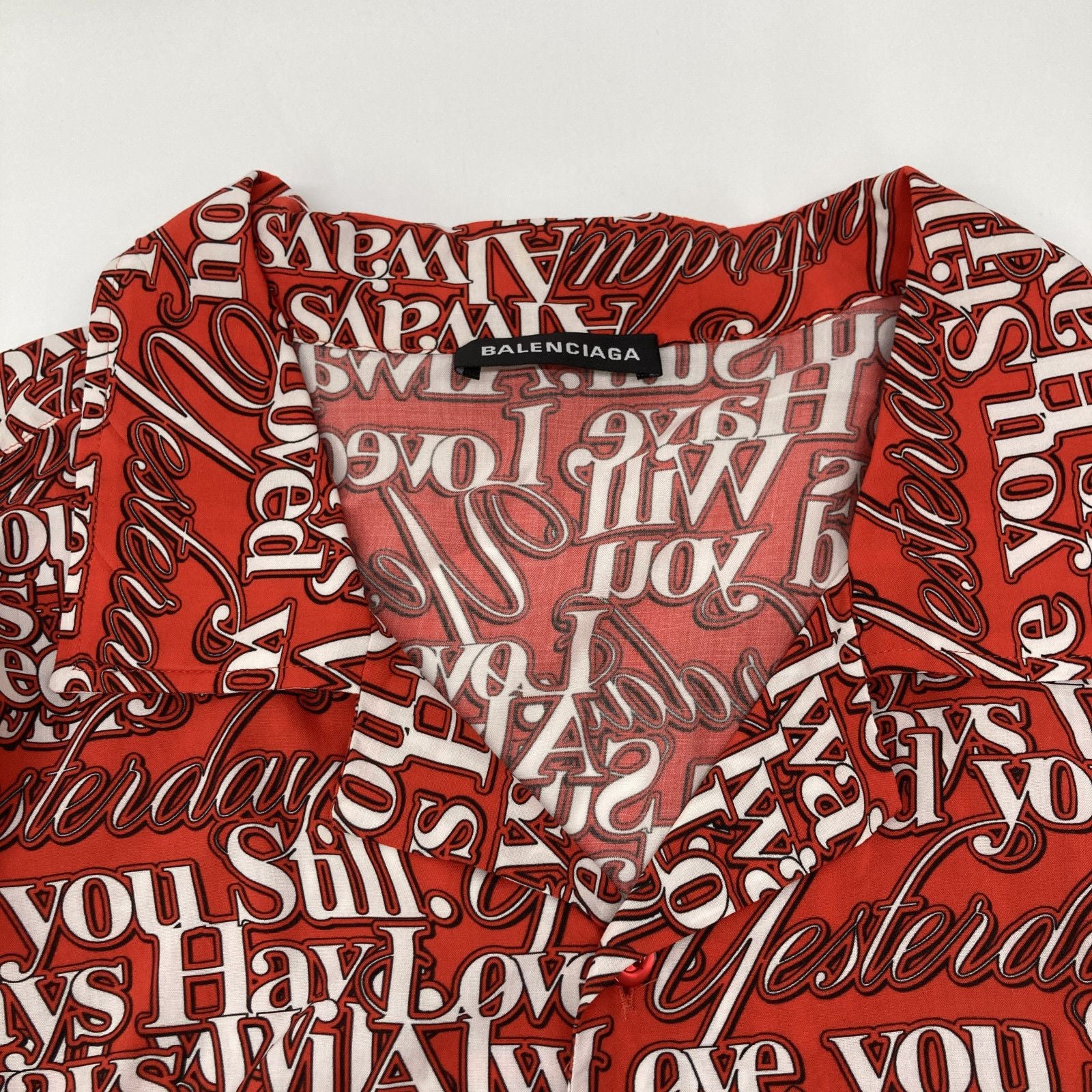 Balenciaga Red Love Short Sleeves Shirt 36 — view 7