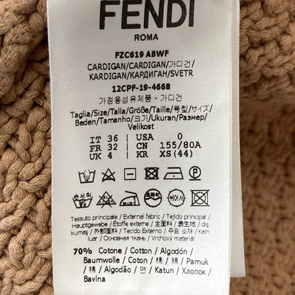 Fendi Brown Back Logo Knit Cardigan 36 — view 5