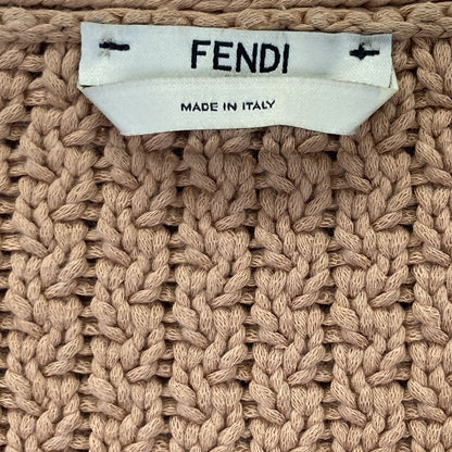 Fendi Brown Back Logo Knit Cardigan 36 — view 4