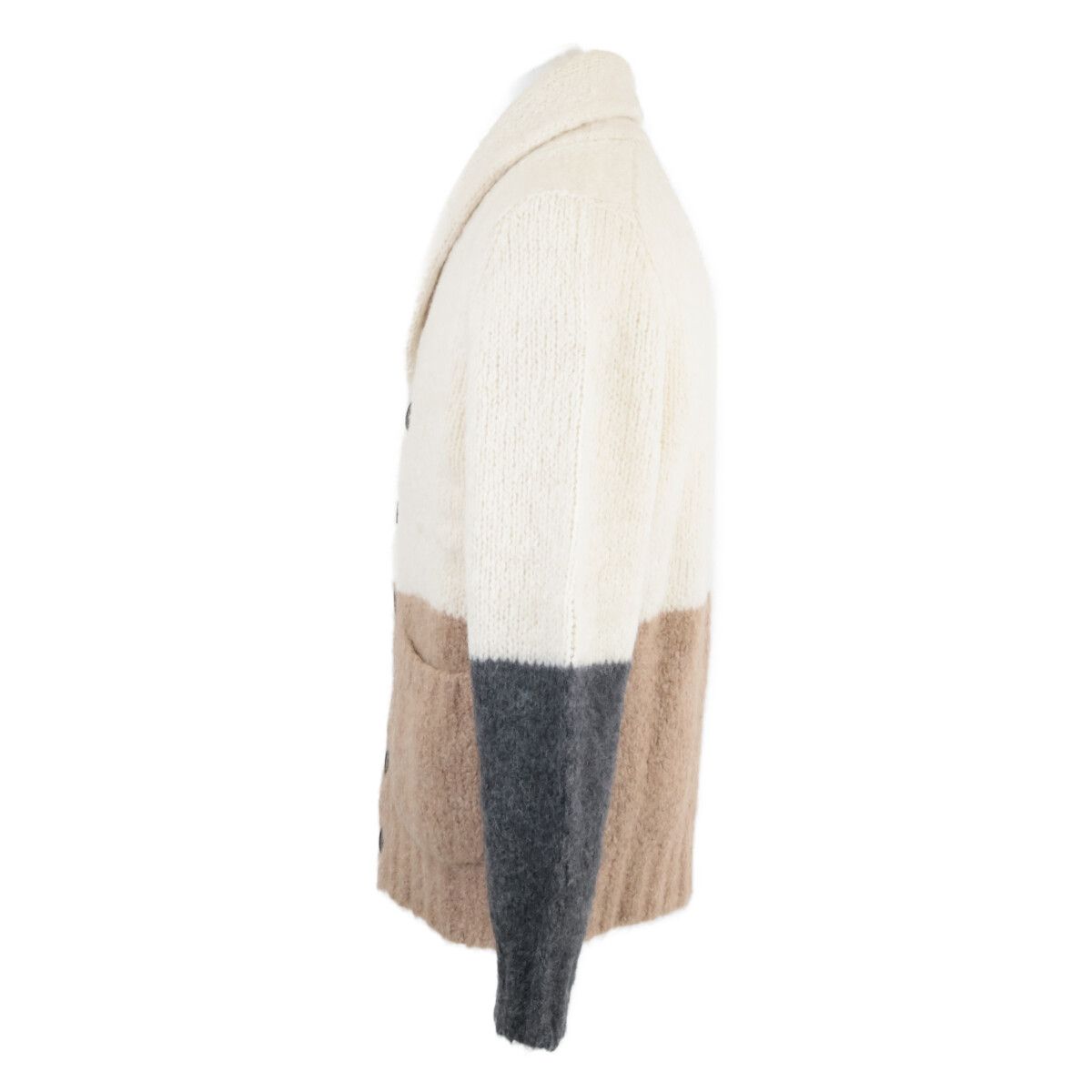 Brunello Cucinelli Cashmere Silk Alpaca Blend Shawl Color Knit Cardigan 44 — view 2
