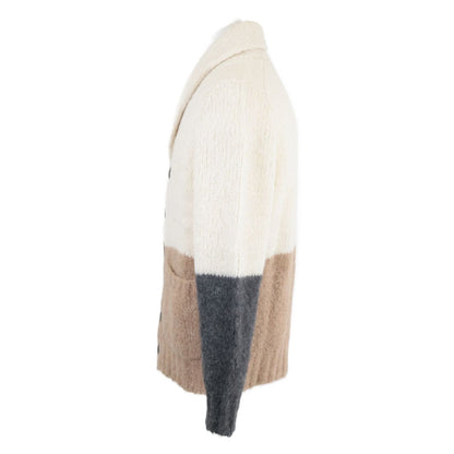 Brunello Cucinelli Cashmere Silk Alpaca Blend Shawl Color Knit Cardigan 44 — view 2
