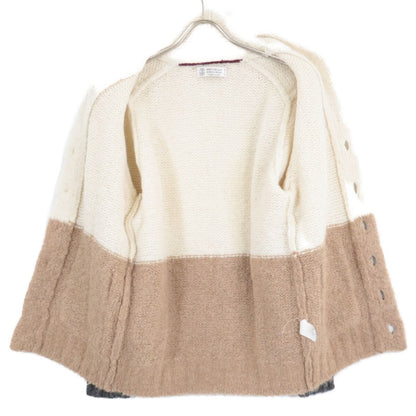 Brunello Cucinelli Cashmere Silk Alpaca Blend Shawl Color Knit Cardigan 44 — view 4