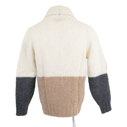 Brunello Cucinelli Cashmere Silk Alpaca Blend Shawl Color Knit Cardigan 44 — view 3