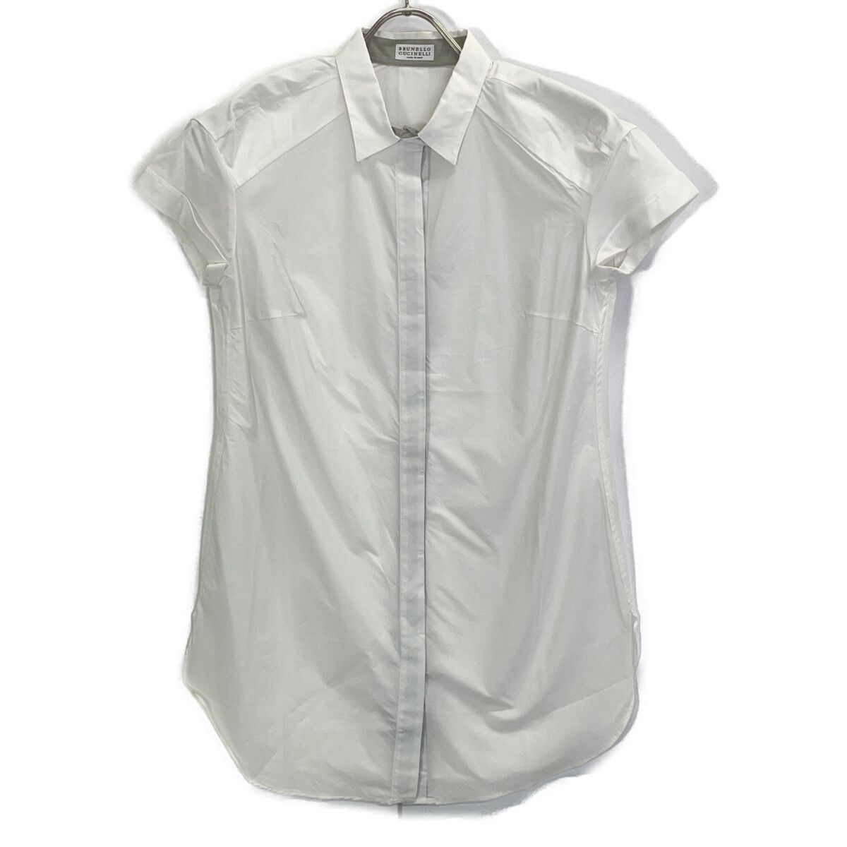 Brunello Cucinelli White Short Sleeve Long Shirt XS