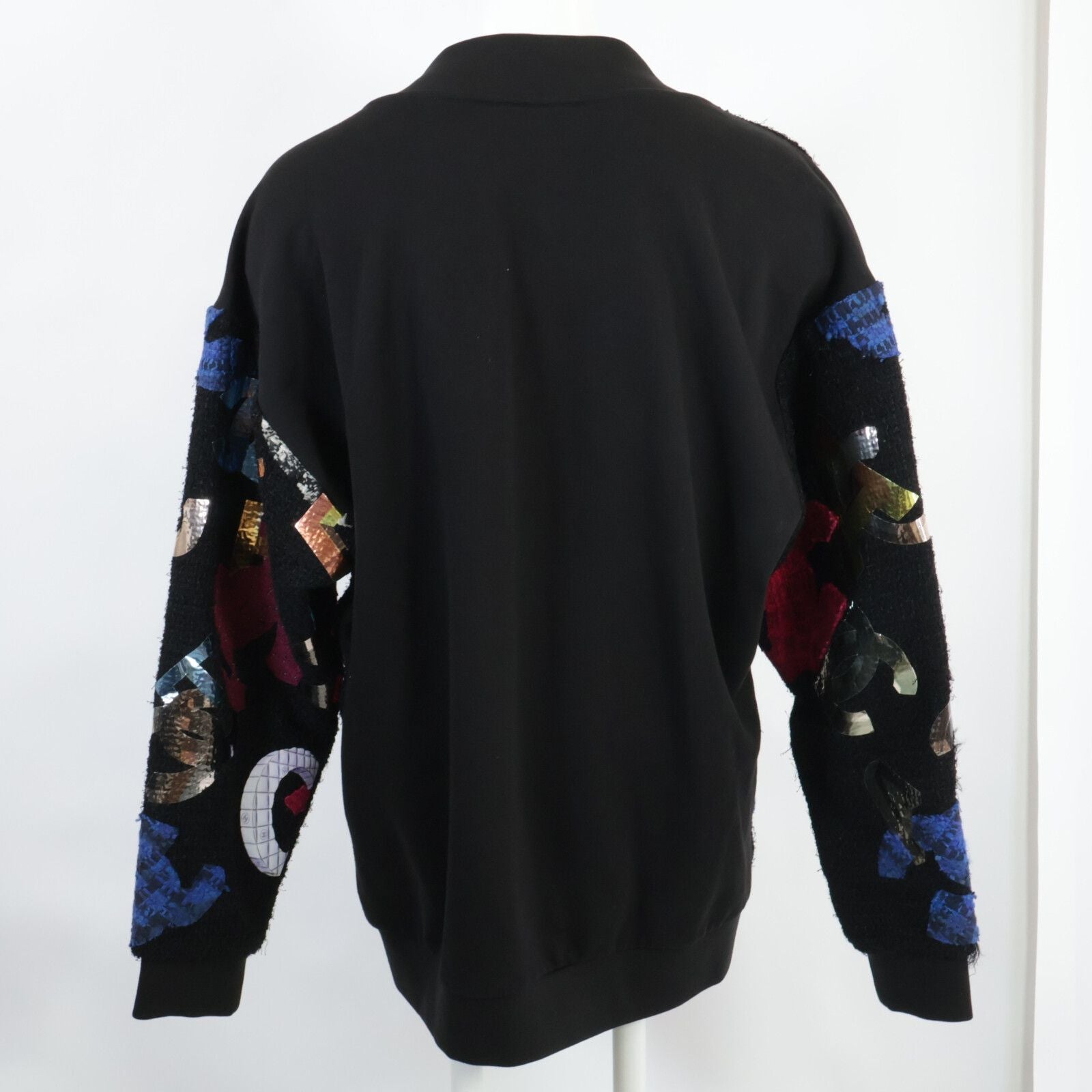 Chanel CC Logo Multi Patch Tweed Contrast Sweatshirt — view 2