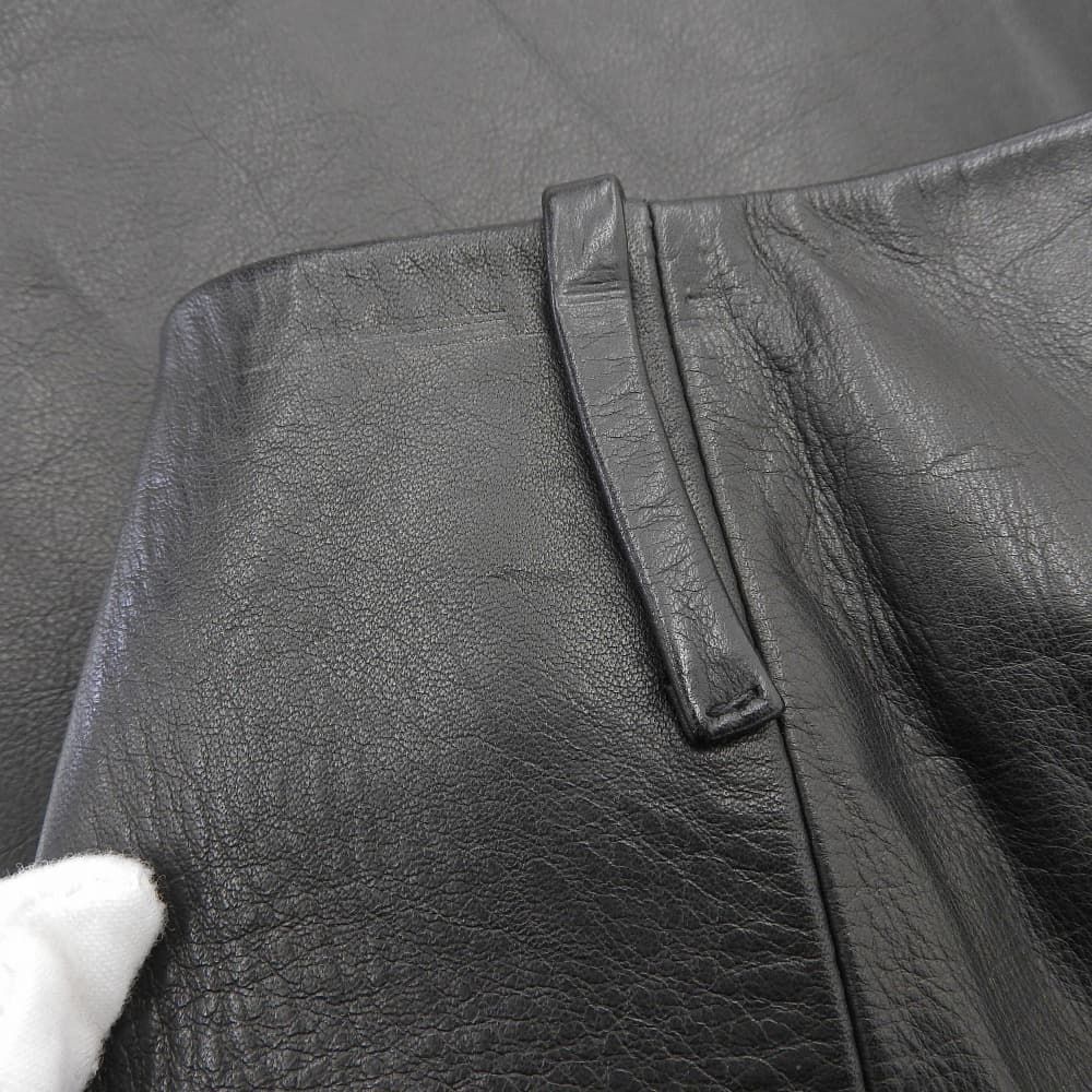 Balenciaga Calf Leather Flare Skirt Black — view 5