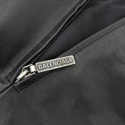 Balenciaga Calf Leather Flare Skirt Black — view 6