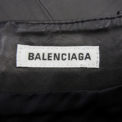 Balenciaga Calf Leather Flare Skirt Black — view 3