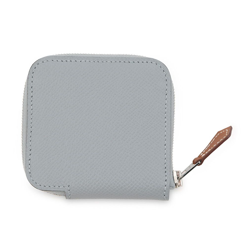 Hermes Coin Case Azap Compact Mini Silk in Gris Perle Silver Epsom — view 3