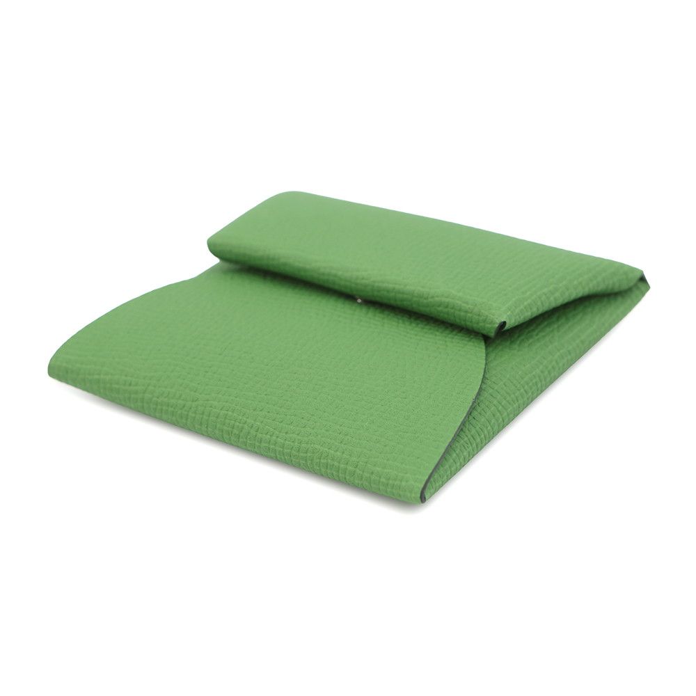 Hermes Coin Case Bastia Vert Yucca Epsom Purse — view 2