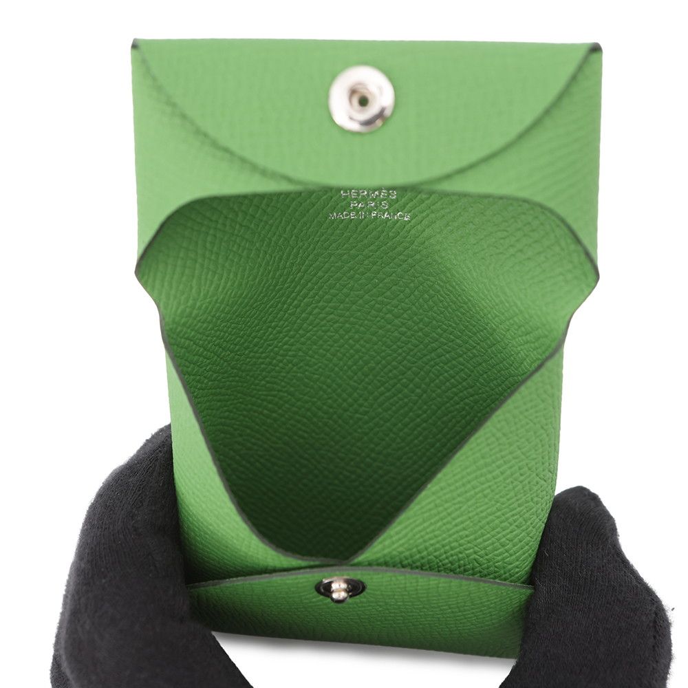 Hermes Coin Case Bastia Vert Yucca Epsom Purse — view 5