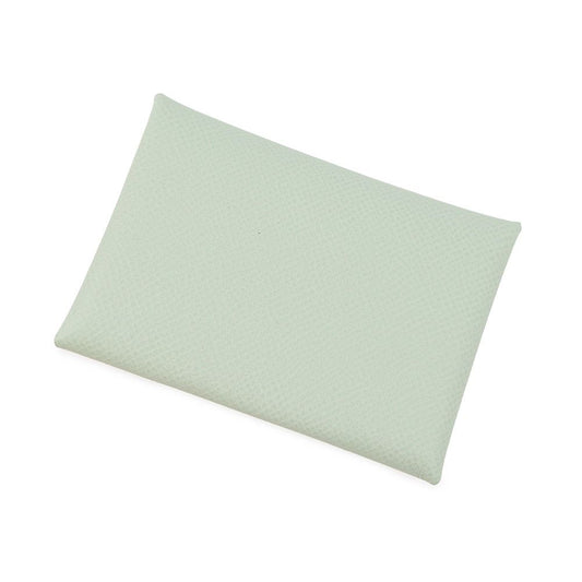 Hermes Coin Case Calvi Duo Vert Fizz Silver Epsom
