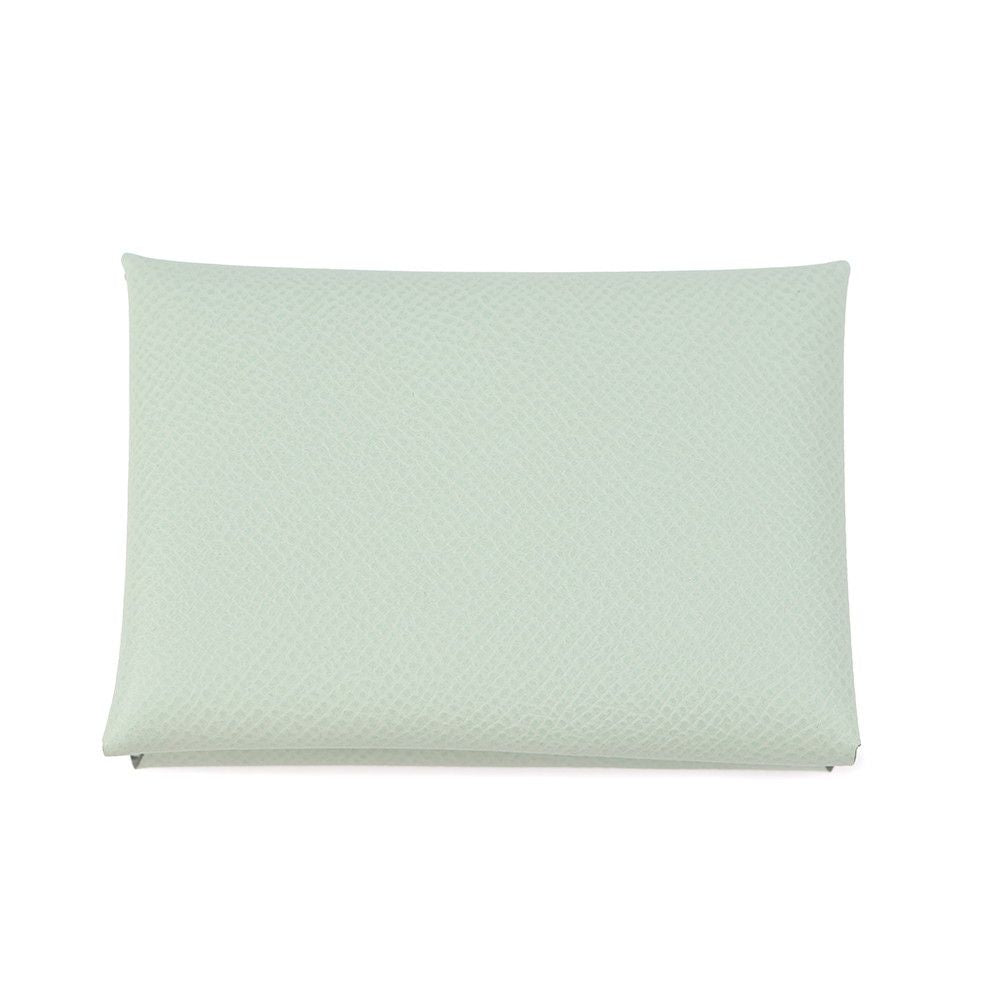 Hermes Coin Case Calvi Duo Vert Fizz Silver Epsom — view 3