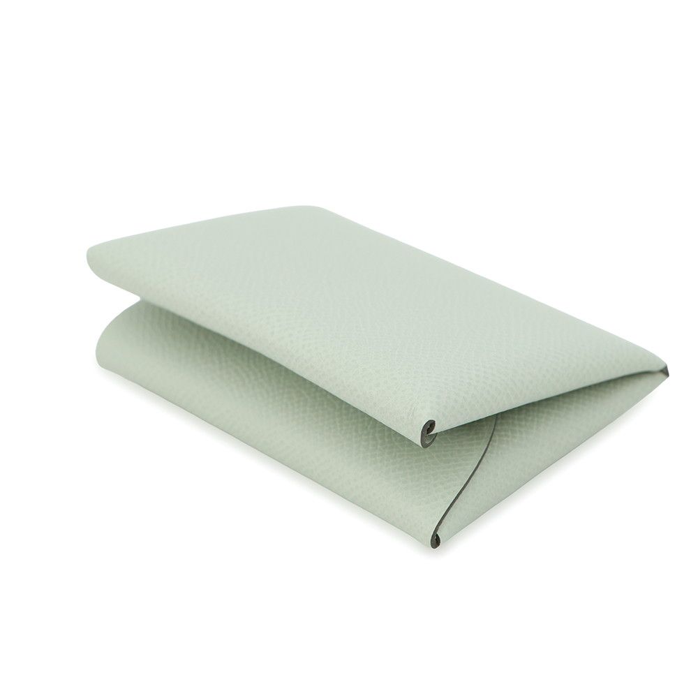 Hermes Coin Case Calvi Duo Vert Fizz Silver Epsom — view 2