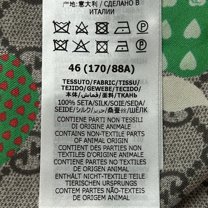 Gucci Short Sleeve Shirt 46 S Beige Multi Silk Apple Pattern — view 4