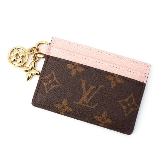 Louis Vuitton Card Case Monogram Holder LV Charm Rose Valley Line