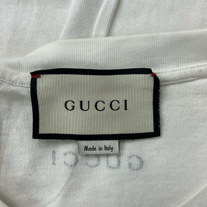 Gucci Short Sleeve T-Shirt M Ivory Red Multi Crew Neck Embroidery Fawn — view 3