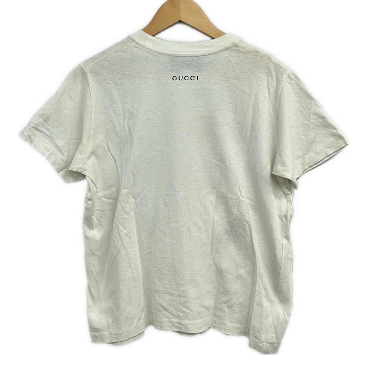Gucci Short Sleeve T-Shirt M Ivory Red Multi Crew Neck Embroidery Fawn — view 2