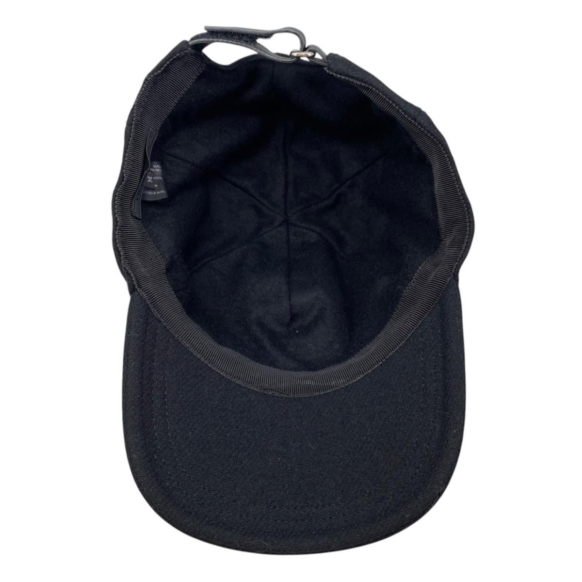 Prada Hat Logo Embroidery Baseball Cap M Wool Black — view 7