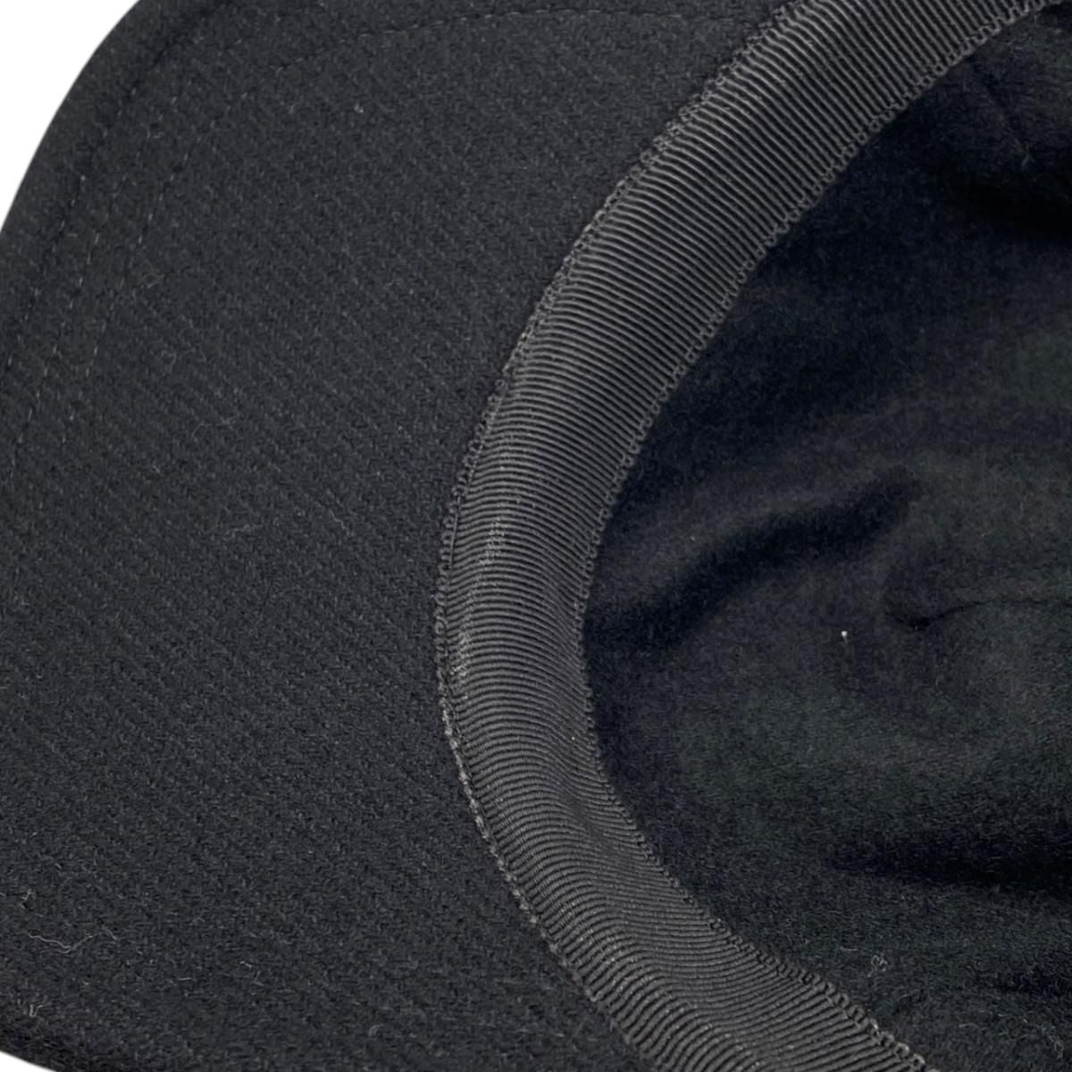 Prada Hat Logo Embroidery Baseball Cap M Wool Black — view 8