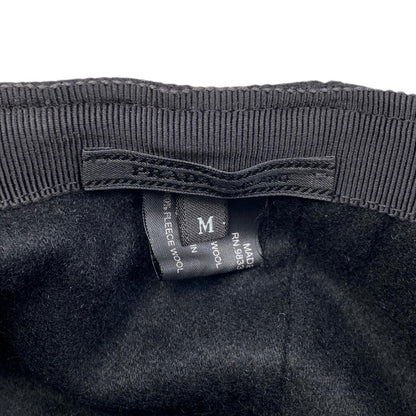 Prada Hat Logo Embroidery Baseball Cap M Wool Black — view 9