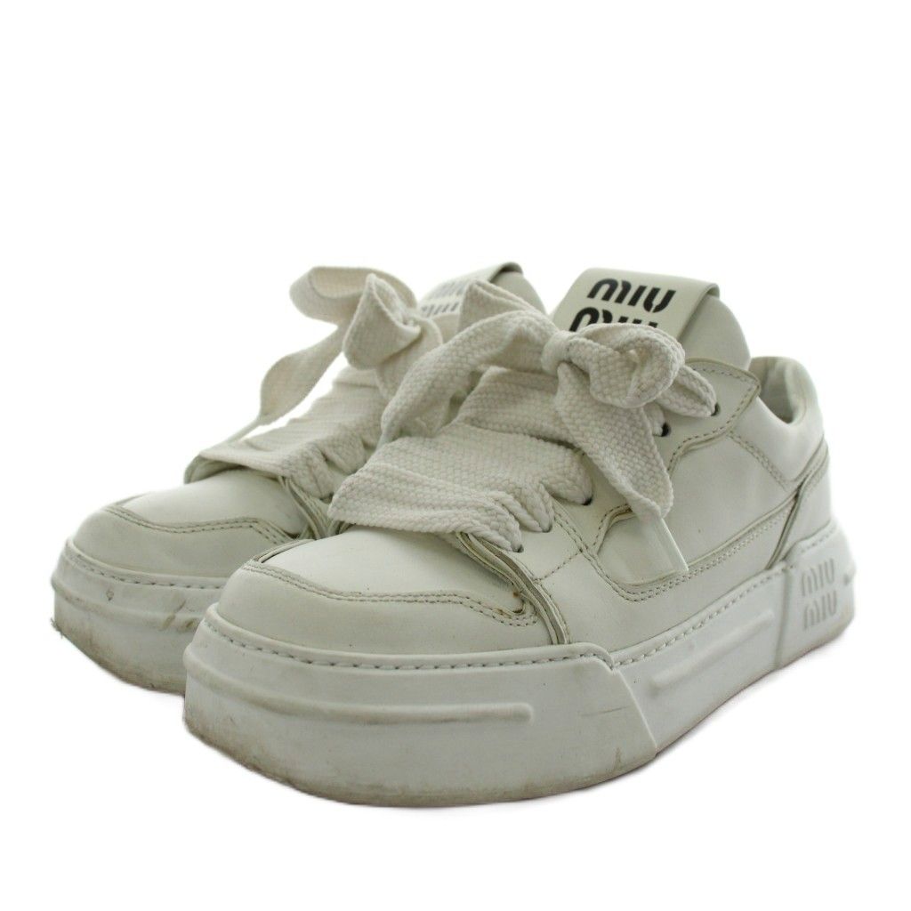 Miu Miu Miu Sneakers Logo 34.5 White