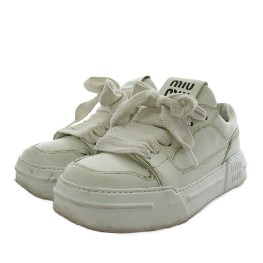 Miu Miu Miu Sneakers Logo 34.5 White