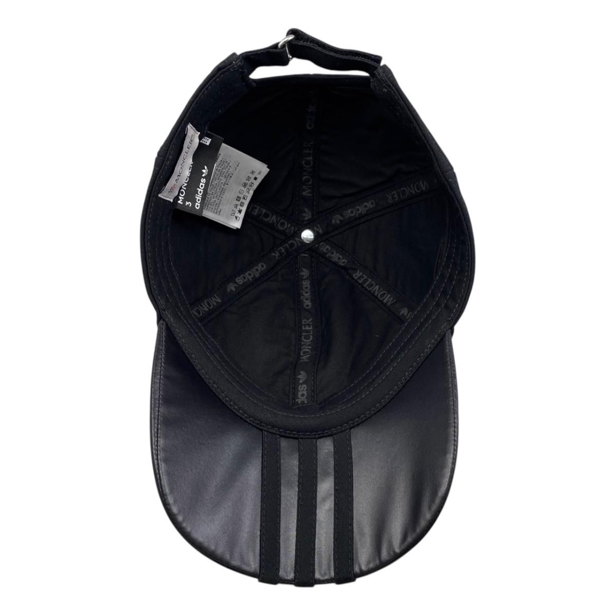 Moncler Adidas Collaboration Hat Logo Baseball Cap Cotton Black — view 6
