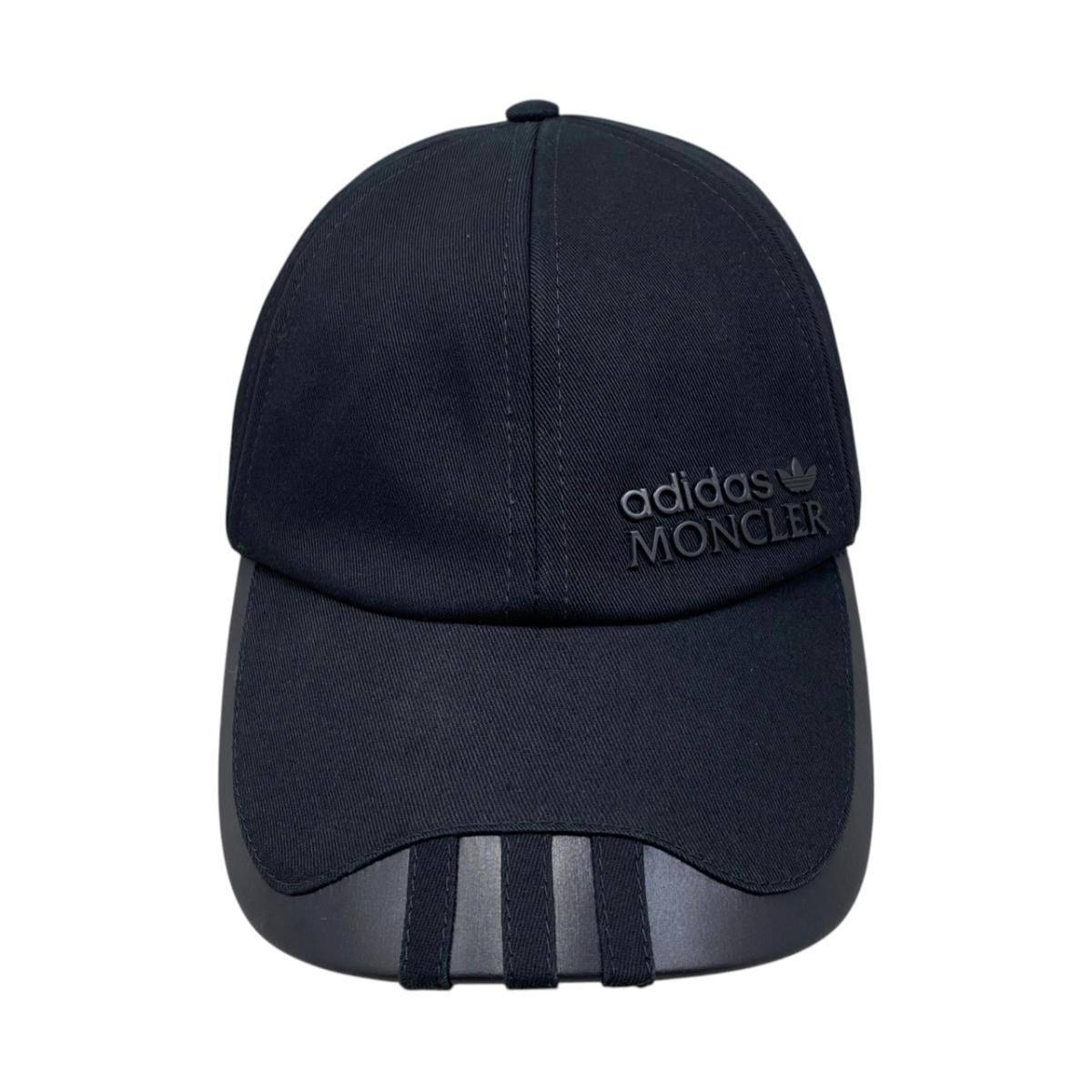 Moncler Adidas Collaboration Hat Logo Baseball Cap Cotton Black — view 3