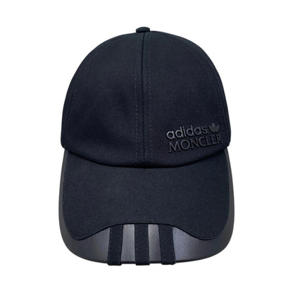 Moncler Adidas Collaboration Hat Logo Baseball Cap Cotton Black — view 3