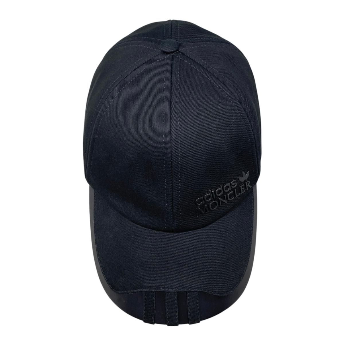 Moncler Adidas Collaboration Hat Logo Baseball Cap Cotton Black — view 5
