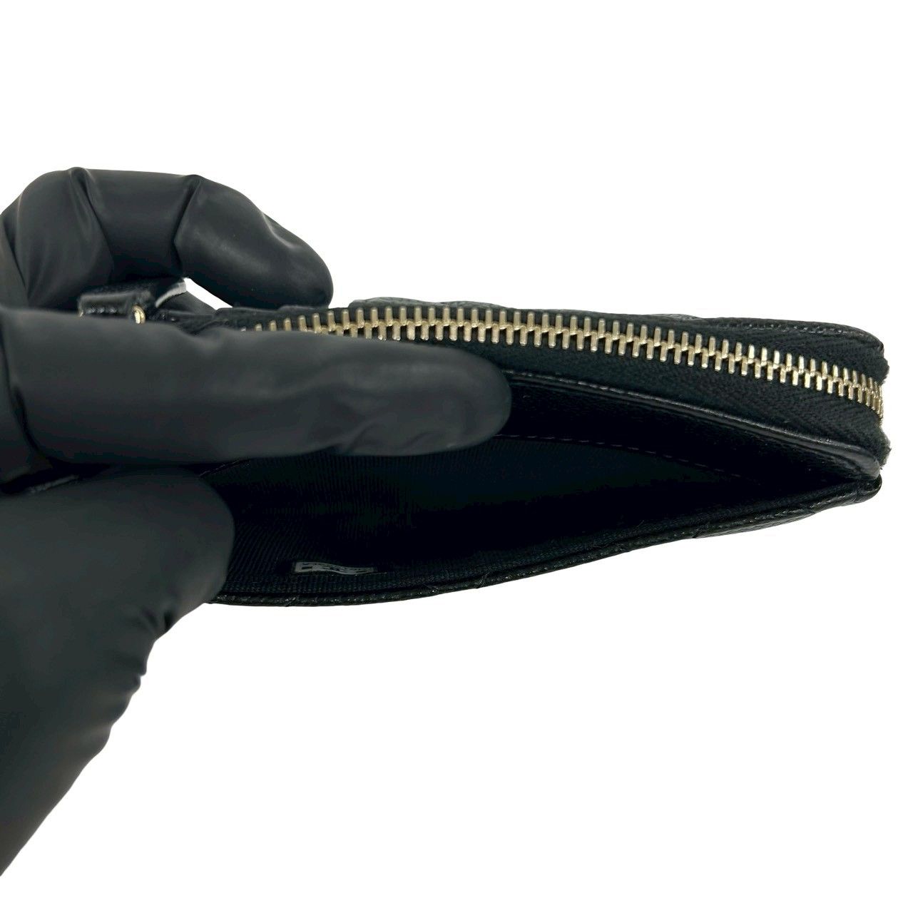 Chanel Box and Seal Fragment Case Quilted CC Logo Caviar Leather Coin Black — view 8
