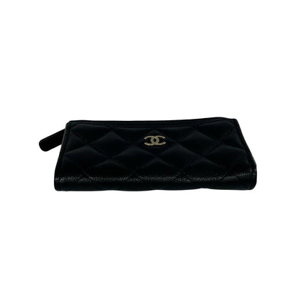 Chanel Box and Seal Fragment Case Quilted CC Logo Caviar Leather Coin Black — view 6