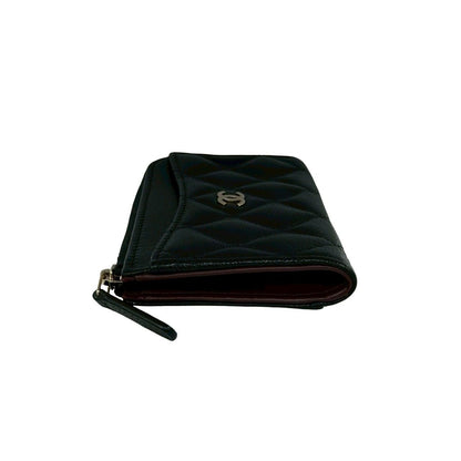 Chanel Box and Seal Fragment Case Quilted CC Logo Caviar Leather Coin Black — view 4
