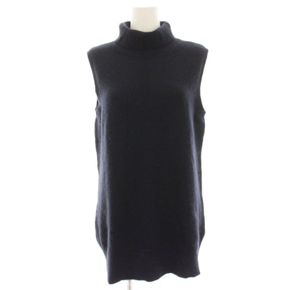 Celine Knit Top Sleeveless Cashmere L Navy HN Sweater