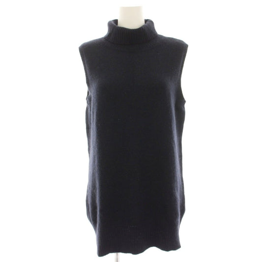 Celine Knit Top Sleeveless Cashmere L Navy HN Sweater