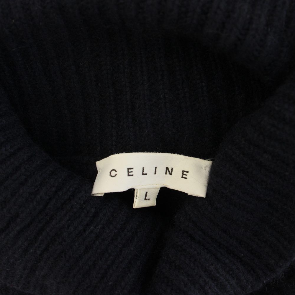 Celine Knit Top Sleeveless Cashmere L Navy HN Sweater — view 5