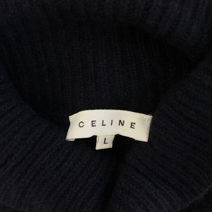 Celine Knit Top Sleeveless Cashmere L Navy HN Sweater — view 5