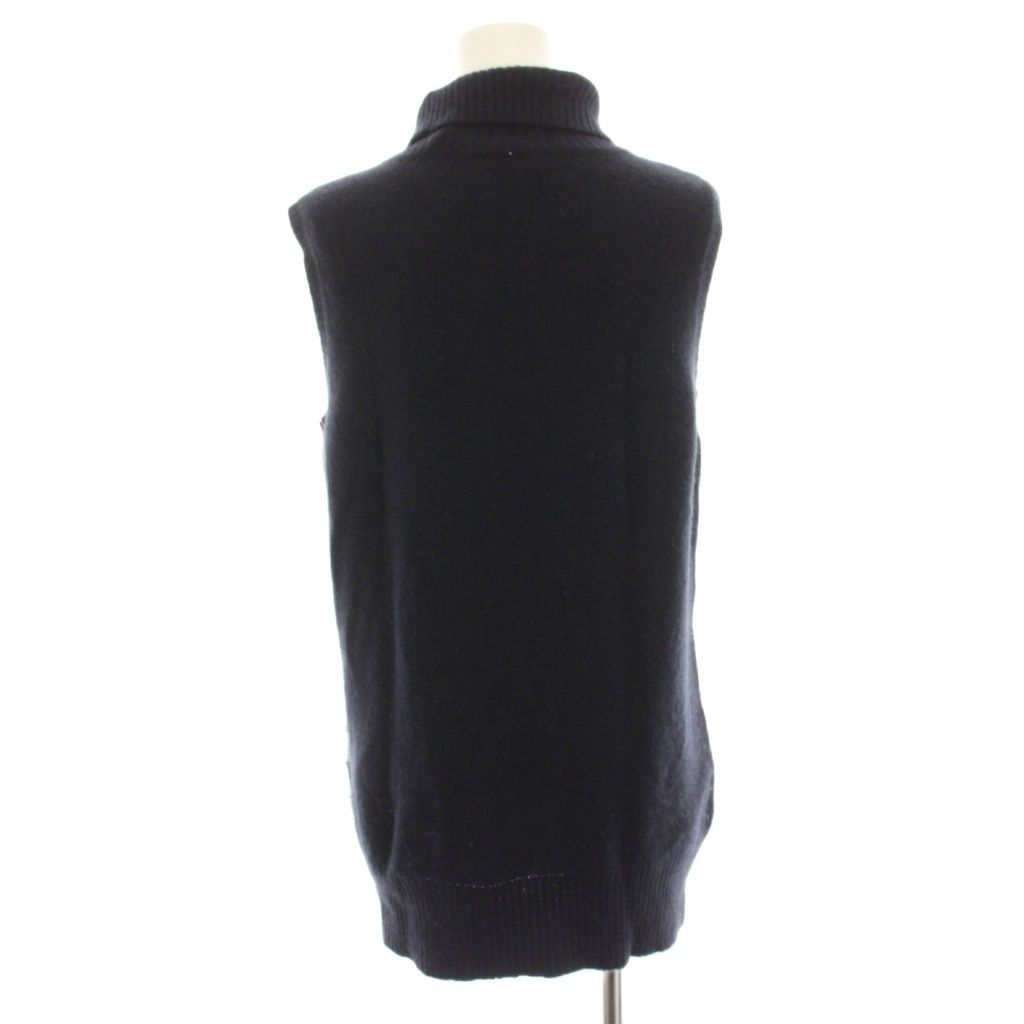 Celine Knit Top Sleeveless Cashmere L Navy HN Sweater — view 3